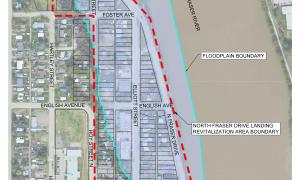 technical drawing showing the perimeter of the revitalization project